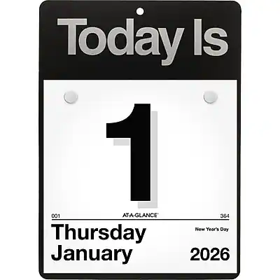 Today Is
1
AT-A-GLANCE
001
Thursday
January
2026
New Year's Day
364