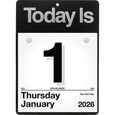 Today Is  
1  
AT-A-GLANCE  
001  
Thursday  
January  
2026  
New Year's Day  
364