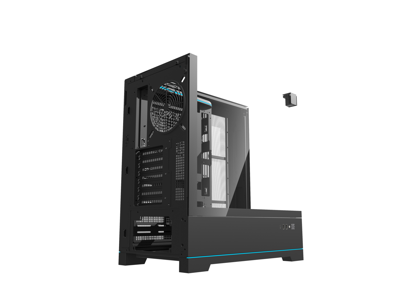 Alt View 8. darkFlash - darkFlash DY450 Black Steel / Tempered Glass ATX Black chassis ,0.8mm SPCC Case - Black.
