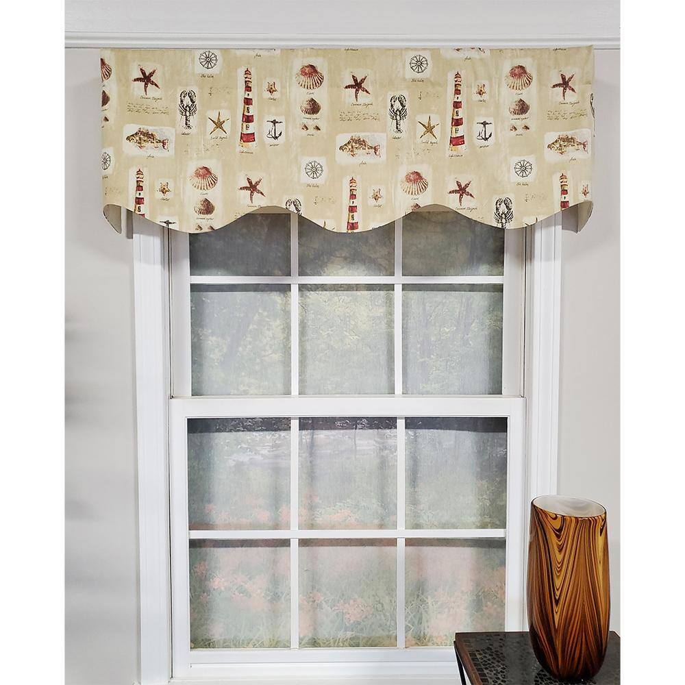 Angle. RLF Home - RLF Home Harbor Provance 3" Rod Pocket Lining Luxurious and Elegant Window Treatment Valance 50" x 15" Beige - Beige.