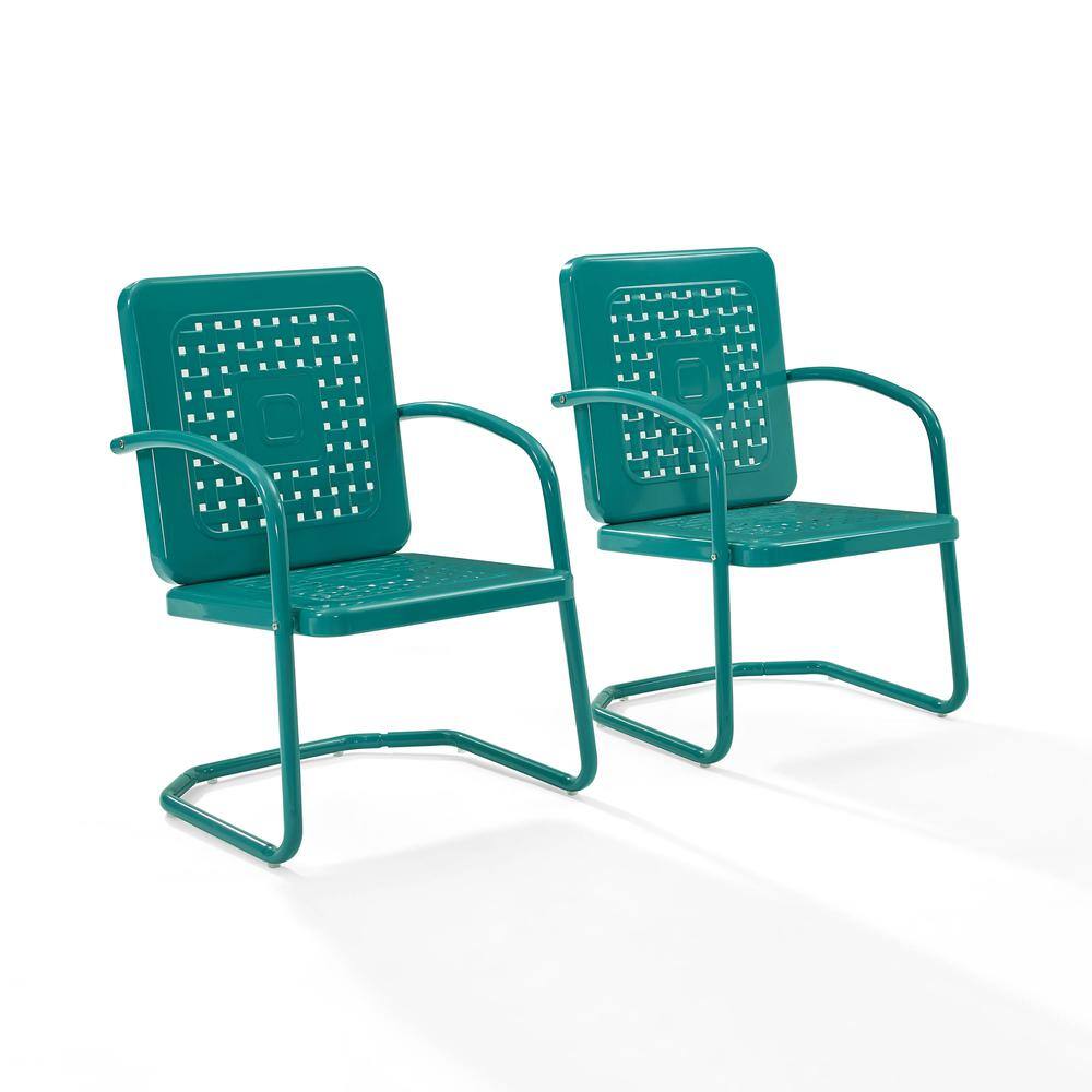 Alt View 3. Crosley Furniture - Bates 2Pc Retro Outdoor Chair Set - 2 Armchairs - Turquoise Gloss.