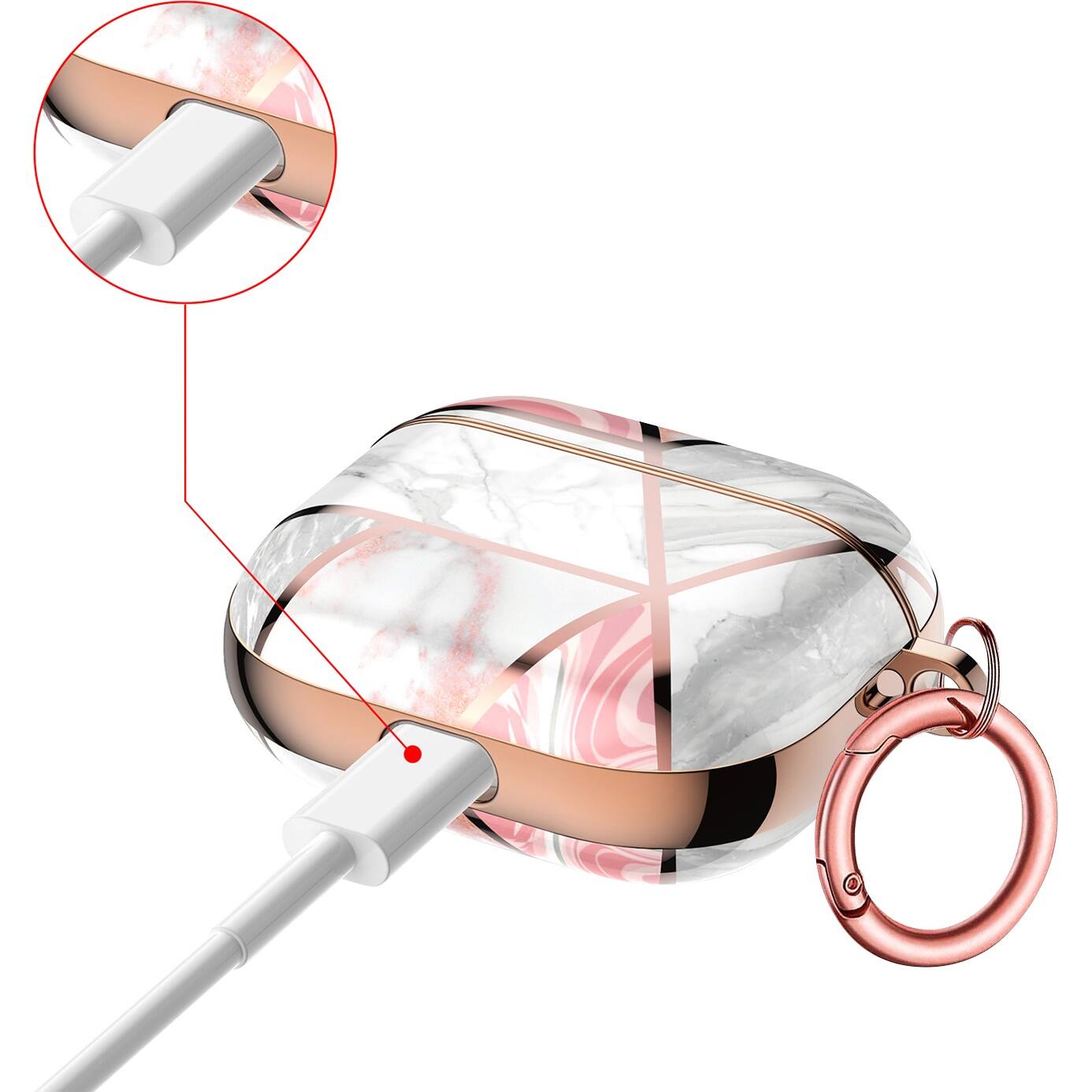 Alt View 15. SaharaCase - Empress Series Marble Case for Apple AirPods (3rd Generation) - Pink.