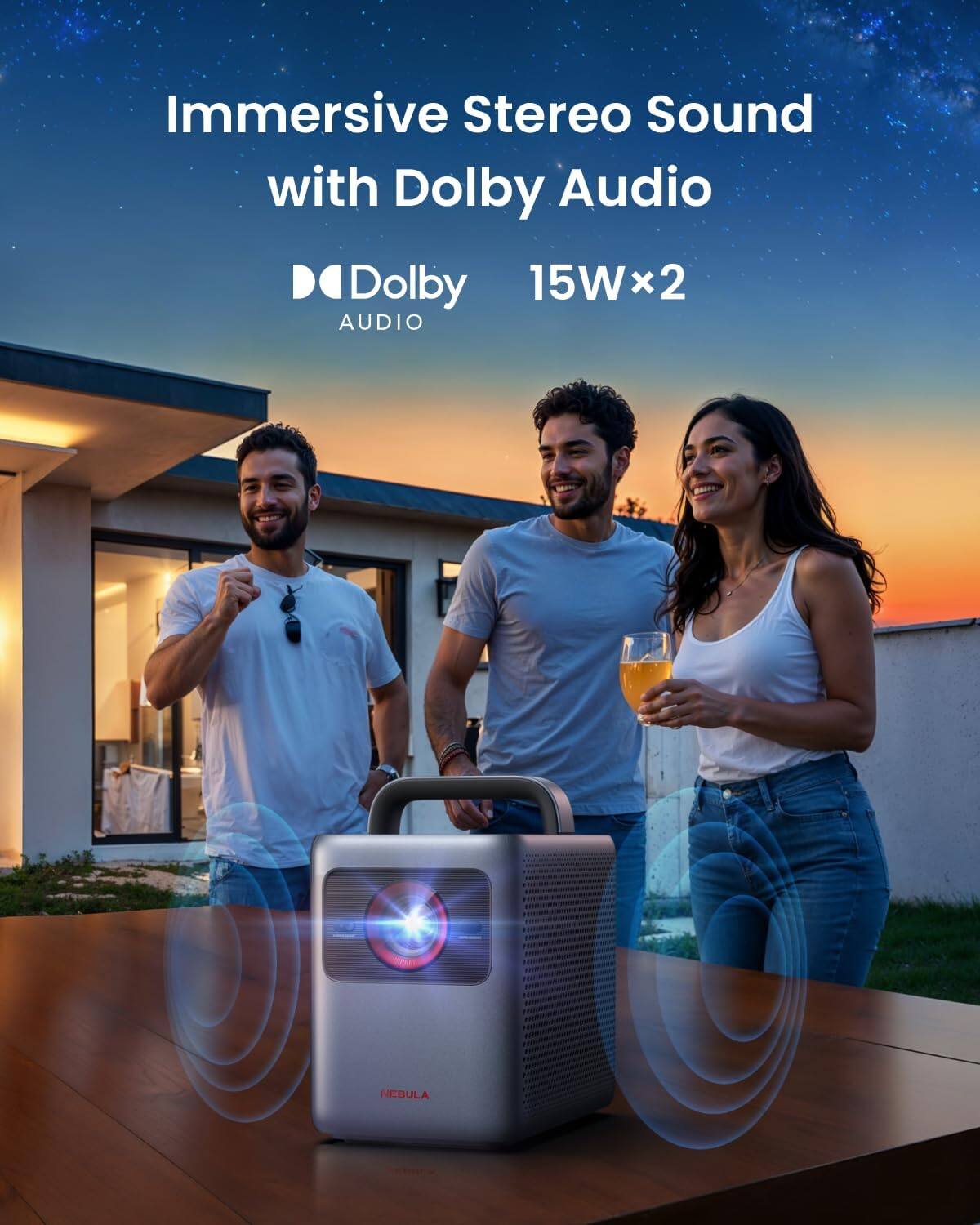 Immersive Stereo Sound with Dolby Audio, Dolby 15Wx2, AUDIO, NEBULA
