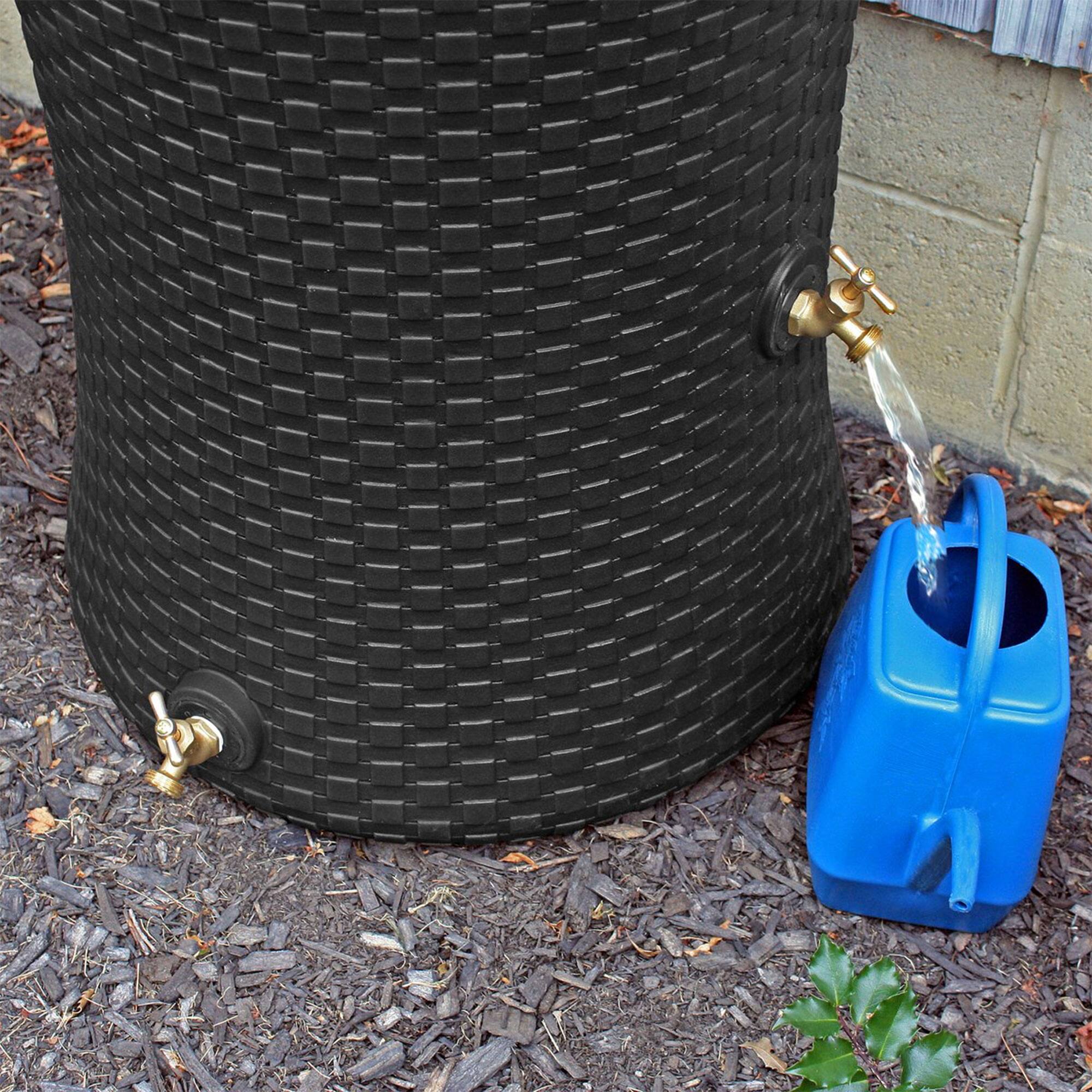 Alt View 2. Good Ideas - Good Ideas Impressions 50 Gal Nantucket Rain Barrel Planter, Black (3 Pack).