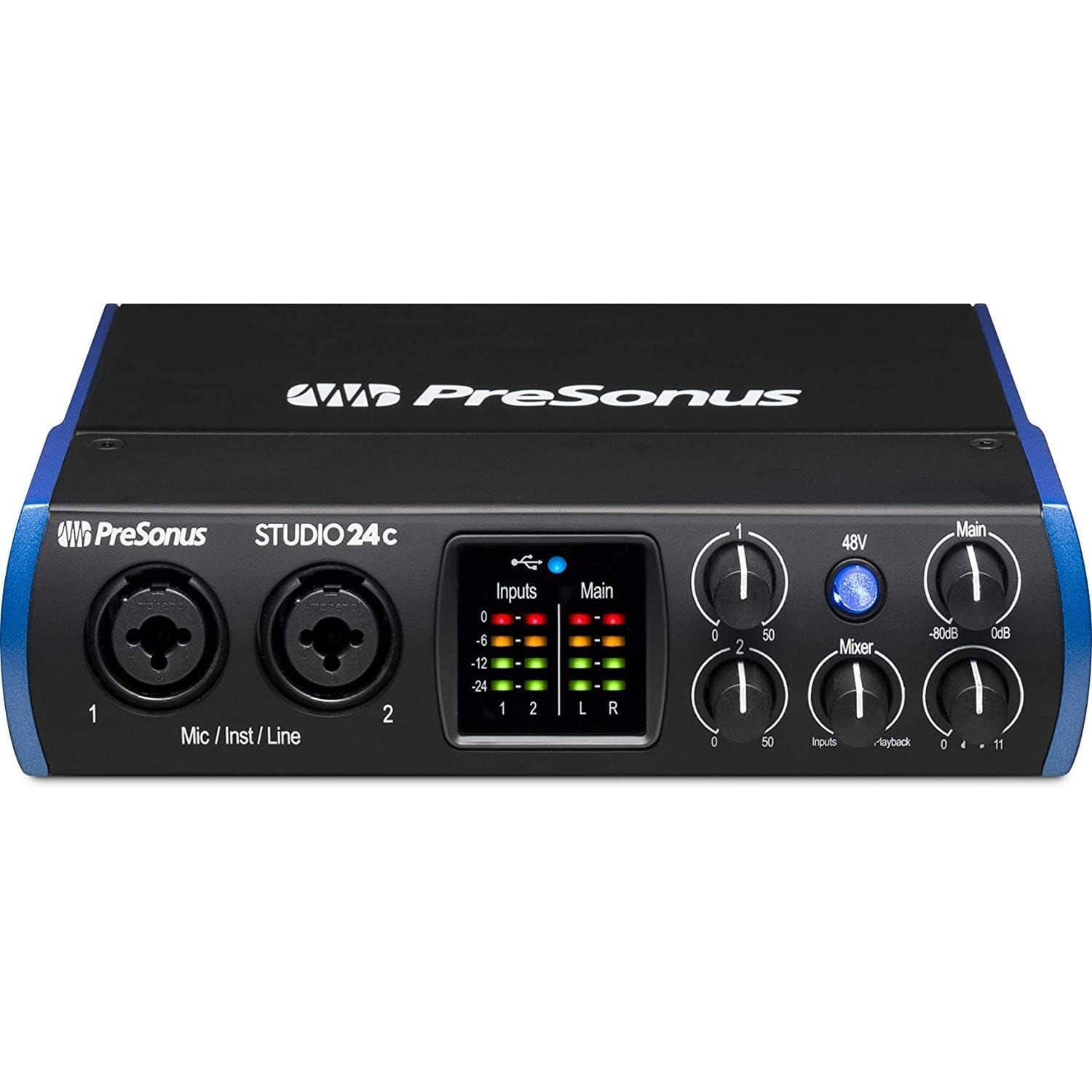 PreSonus Studio 24c USB‑C 2×2 Audio Interface Bundle with CR‑style