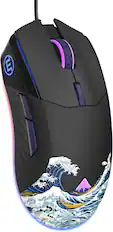 Front. Womier - Womier G705 USB Wired Gaming Mouse, Lightweight Silent RGB Backlit Mouse with Adjustable 12000DPI for PC Laptop - Black.