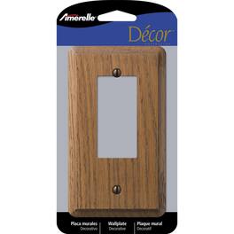 AMERELLE - Contemporary 1 gang Oak Wood Decorator Wall Plate 1 pk - Brown