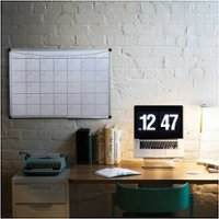 Floortex - Viztex Lacquered Steel Magnetic Monthly Planner Dry Erase Board with an Aluminium Frame 36'' x 24'' - White - Front_Zoom