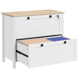 Homcom - File Cabinet, 2 Drawer Filing Cabinet with Adjustable Hanging Bar for Letter - White