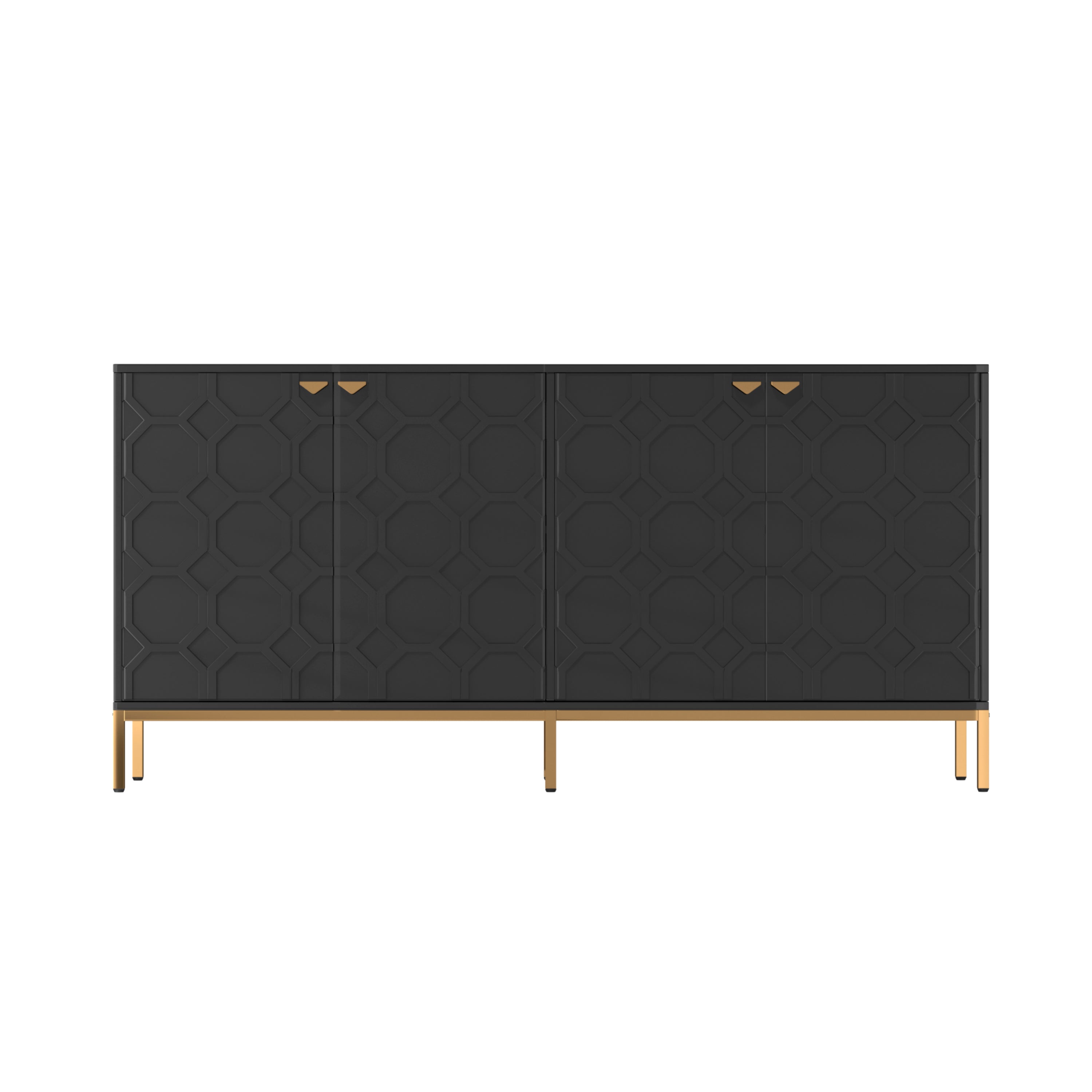 Alt View 1. Boyel Living - 4 Door Locker Accent Cabinet - Black.