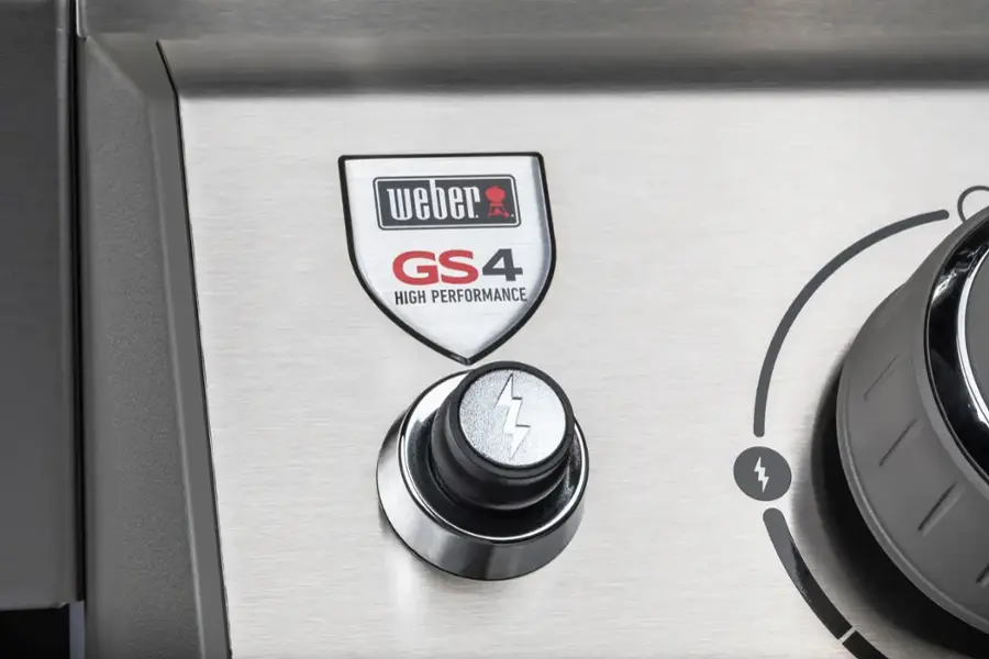 The text on the image reads "weber GS4 4 HIGH PERFORMANCE."