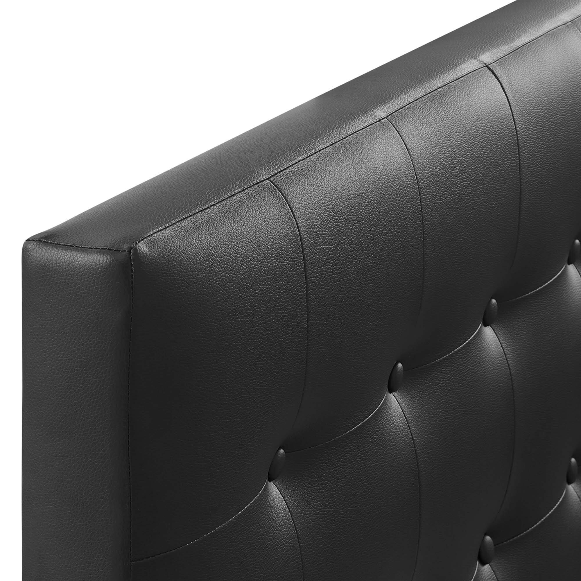 Alt View 2. Modway - Emily Upholstered Vinyl Twin Headboard by Modway - Black.
