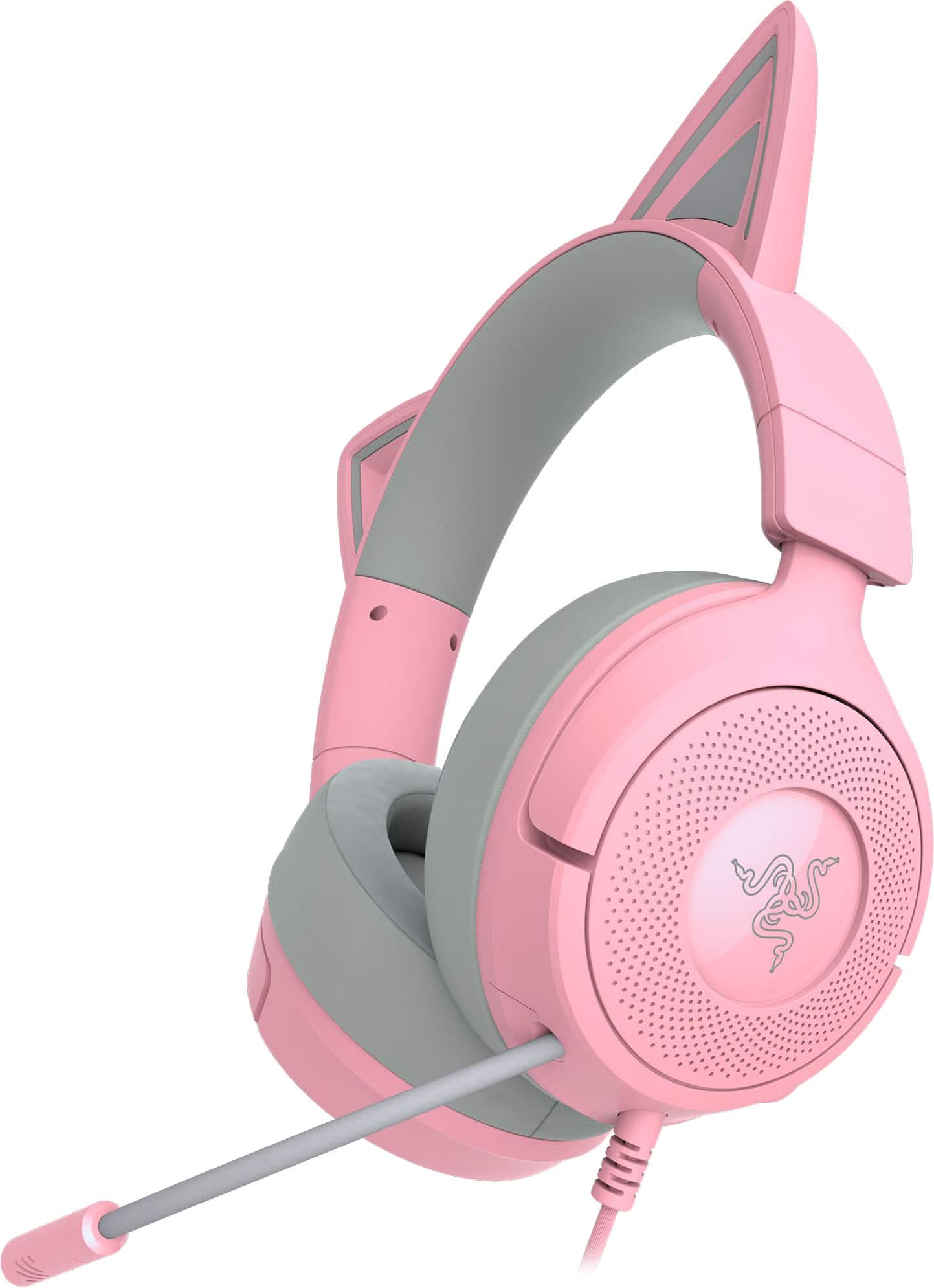 Front. Razer - Kraken Kitty V3 X Wired Over-the-Ear Gaming Headset for PC, PlayStation, Nintendo Switch, Steam Deck, and Smartphone - Quartz.