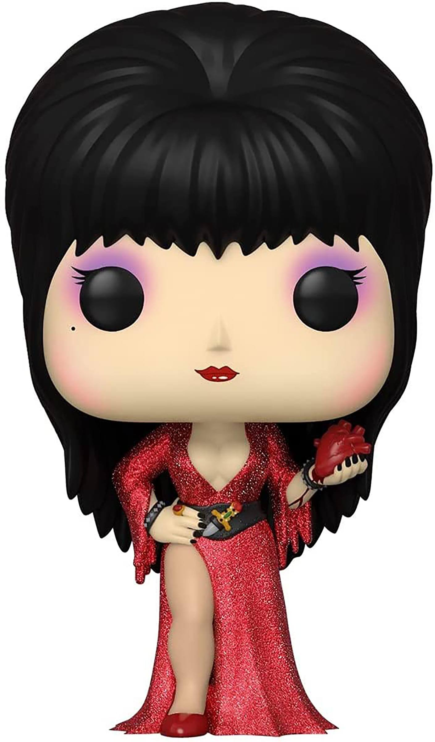 Front. Funko - Elvira 40th Anniversary Funko POP Vinyl Figure | Elvira (Diamond Glitter) - Red.
