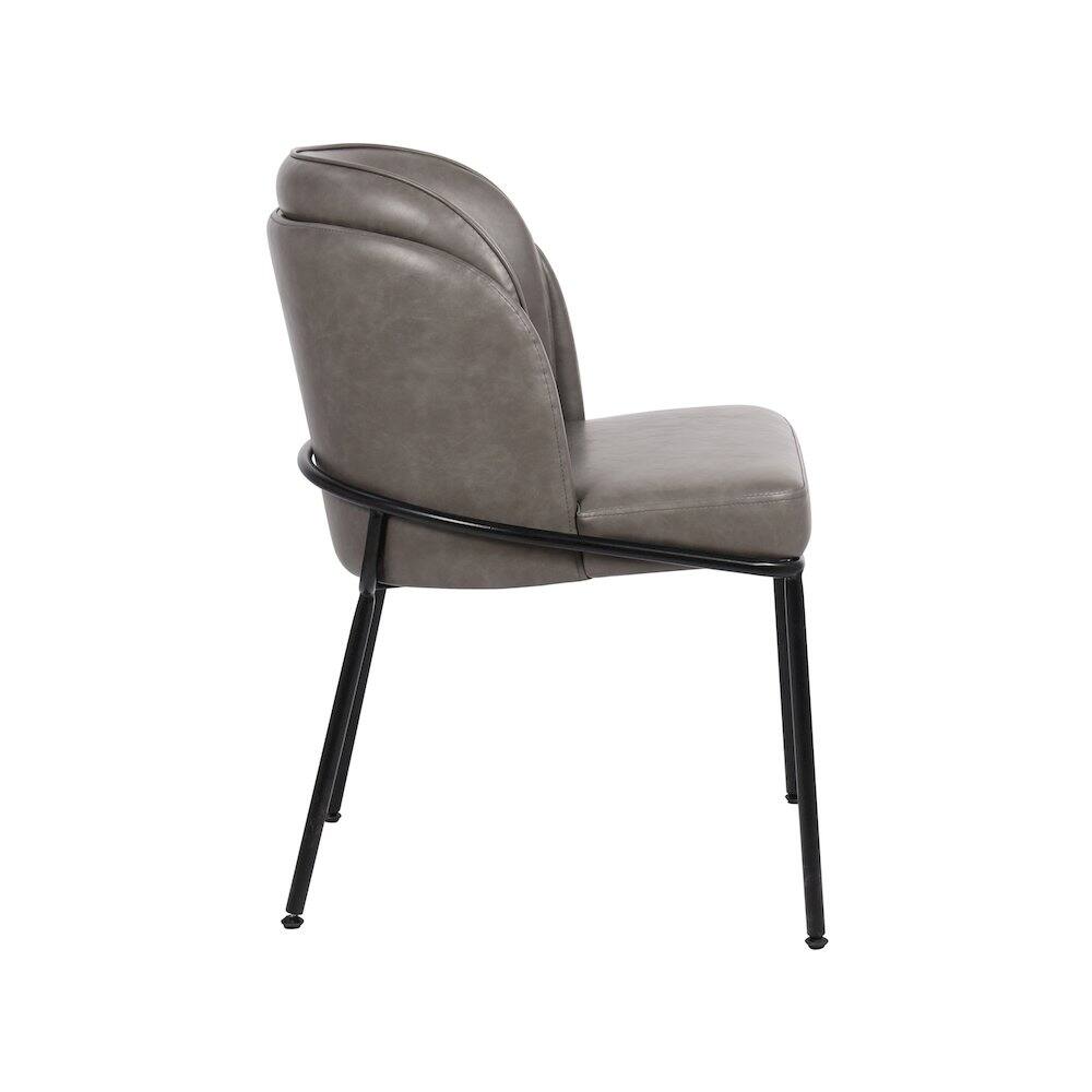 Alt View 3. Meridian Furniture - Jagger Grey Vegan Leather Dining Chair, Set of 2 - Grey.
