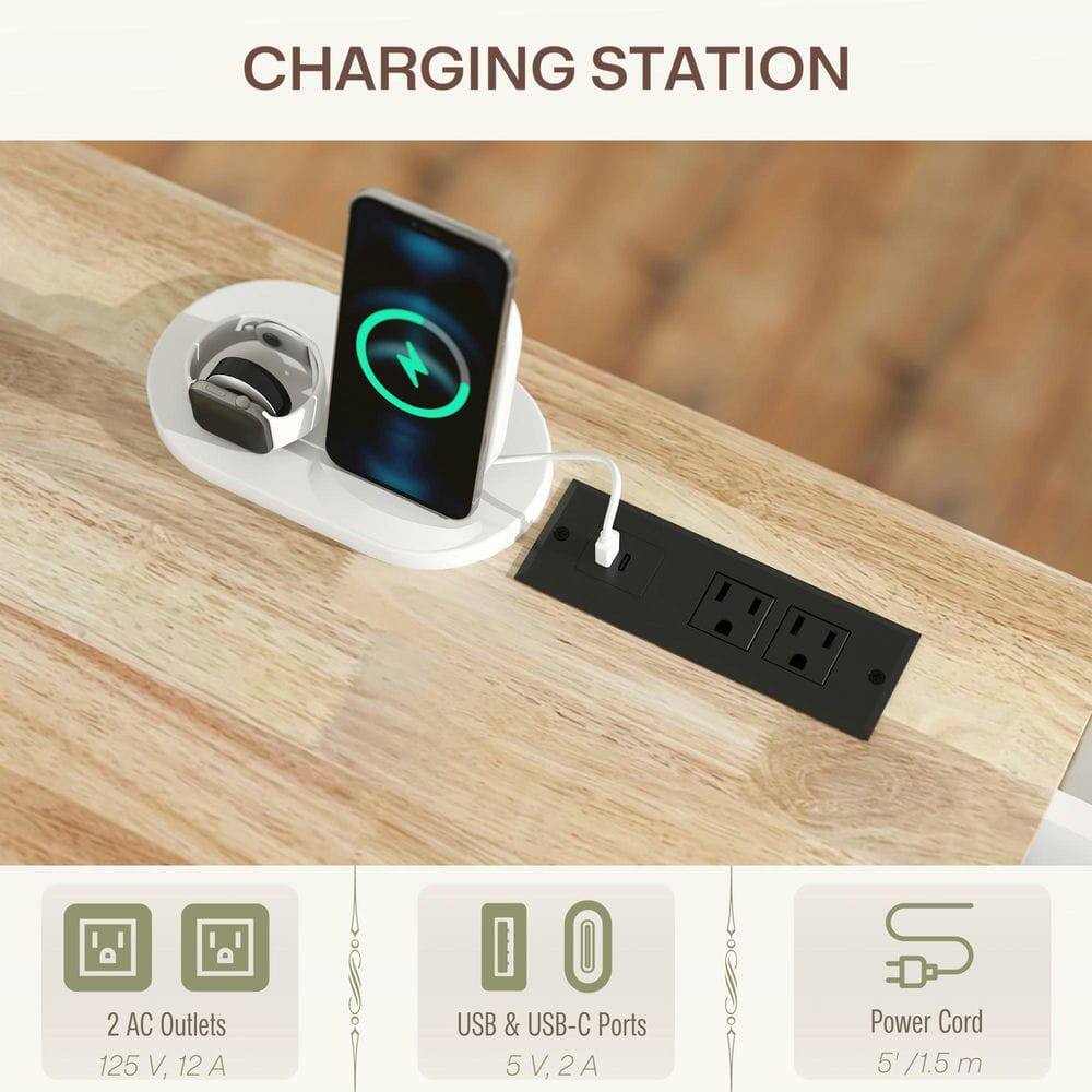 CHARGING STATION

2 AC Outlets  
125 V, 12 A

USB & USB-C Ports  
5 V, 2 A

Power Cord  
5' / 1.5 m