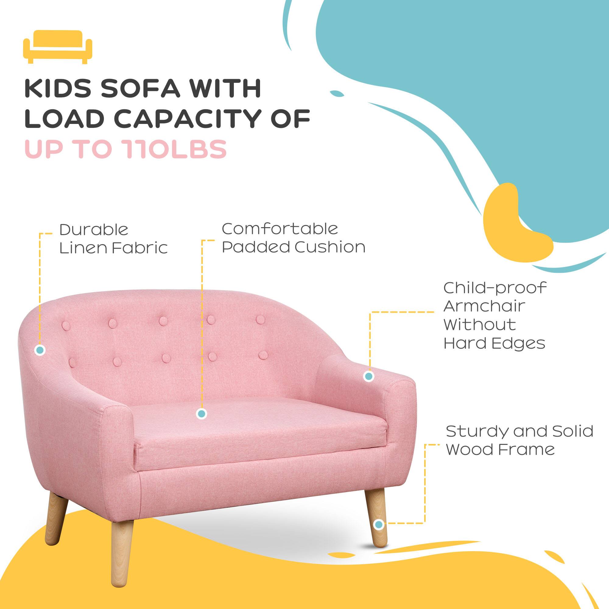 KIDS SOFA WITH LOAD CAPACITY OF UP TO 110LBS

- Durable Linen Fabric
- Comfortable Padded Cushion
- Child-proof Armchair Without Hard Edges
- Sturdy and Solid Wood Frame