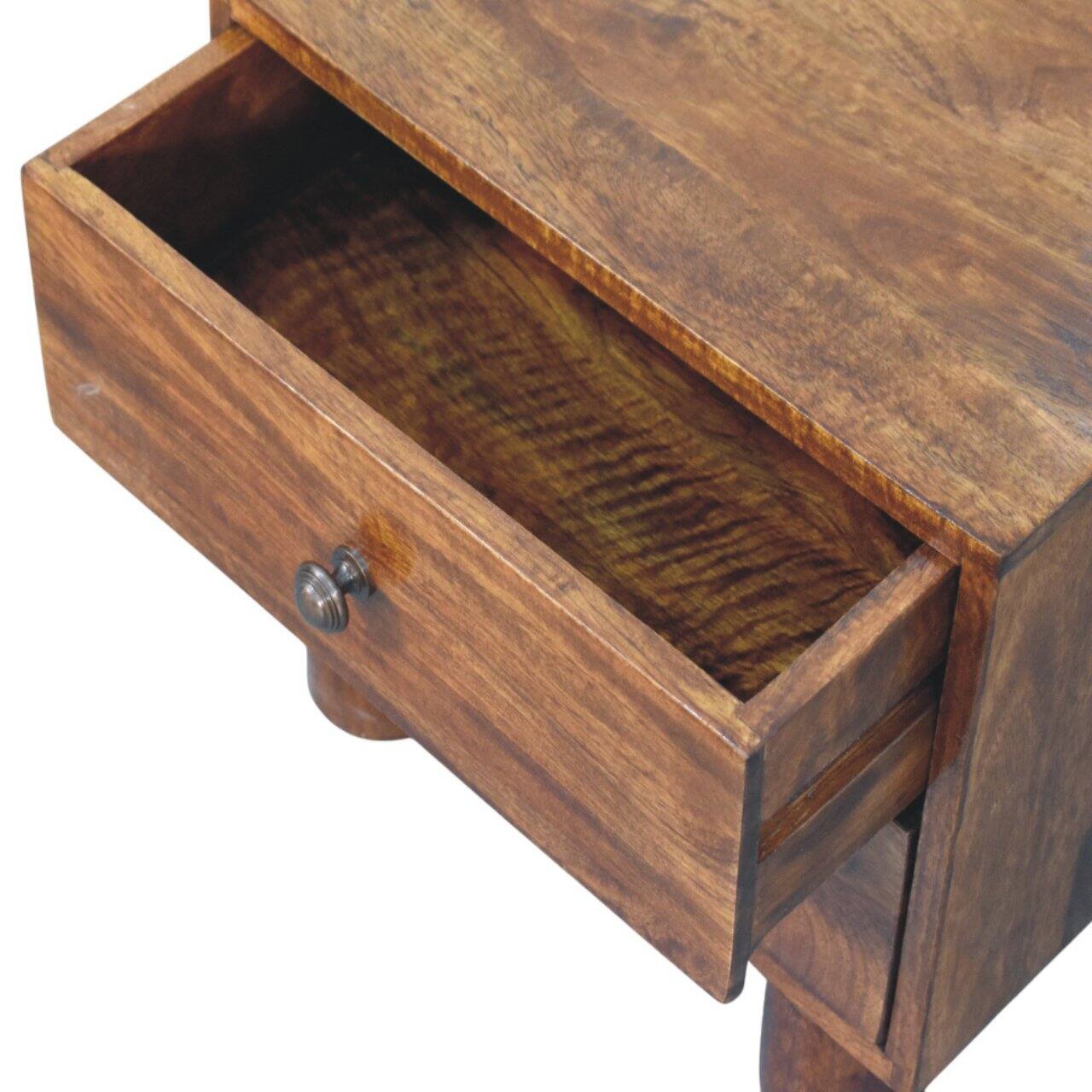 Alt View 2. Artisan Furniture - Artisan Furniture Solid Wood Tula 2 Drawer Chestnut Nightstand, Brown - brown.