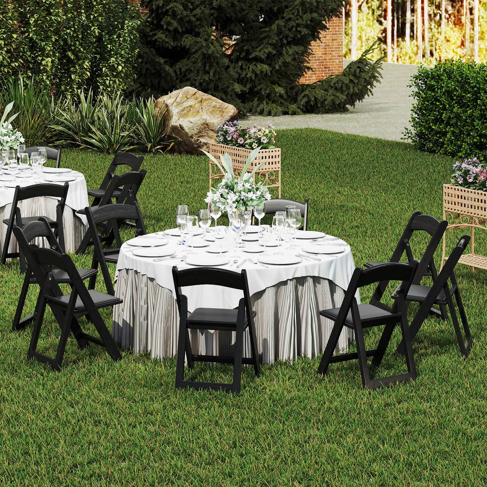 Alt View 3. Costway - Costway 20 Pack Resin Folding Chairs with Padded Seat All-Weather Resin Frame Patio - Black.