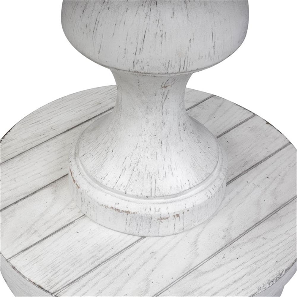 Alt View 1. Liberty Furniture Industries - Sedona Round End Table in Heavy Distressed White w/ Gravel Top - White.