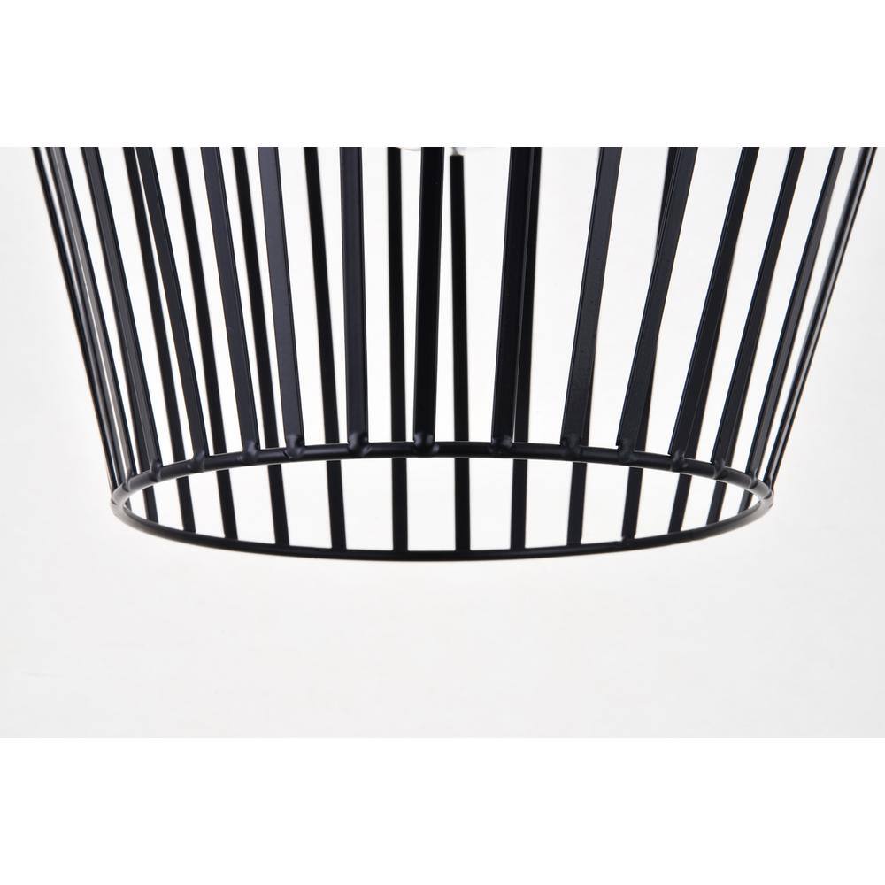 Alt View 3. Living District - Ronnie 1 Light Black Pendant - Black.