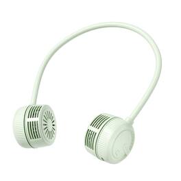 Cluzine - Light Green Neck Portable Fan, 3-Speed, 360° Rotatable, Foldable, Rechargeable, Hands-Free