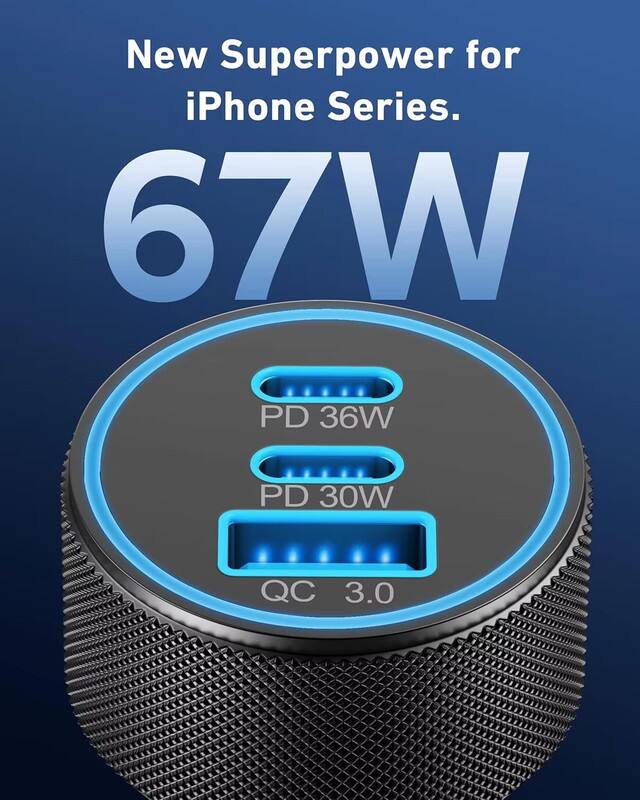 New Superpower for iPhone Series.  
67W  
PD 36W  
PD 30W  
QC 3.0