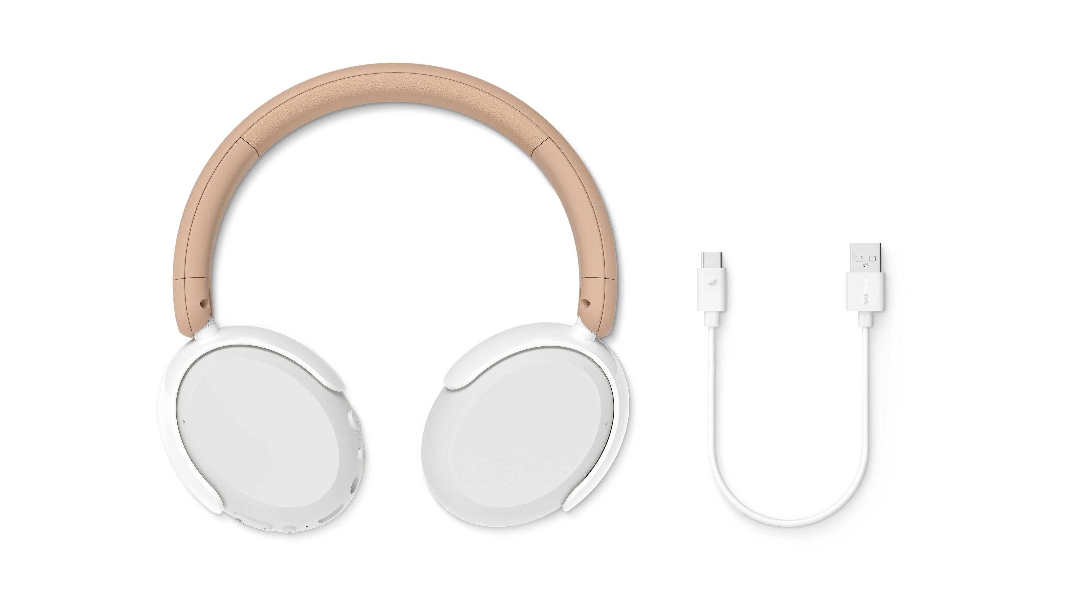 Angle. Philips - TAK5500 Kids Wireless Over-Ear Bluetooth Headphones with Active Noise Canceling, 85dB Volume Limit, Audio Sharing - Amber Light.