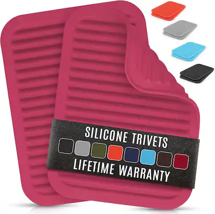 SILICONE TRIVETS
LIFETIME WARRANTY