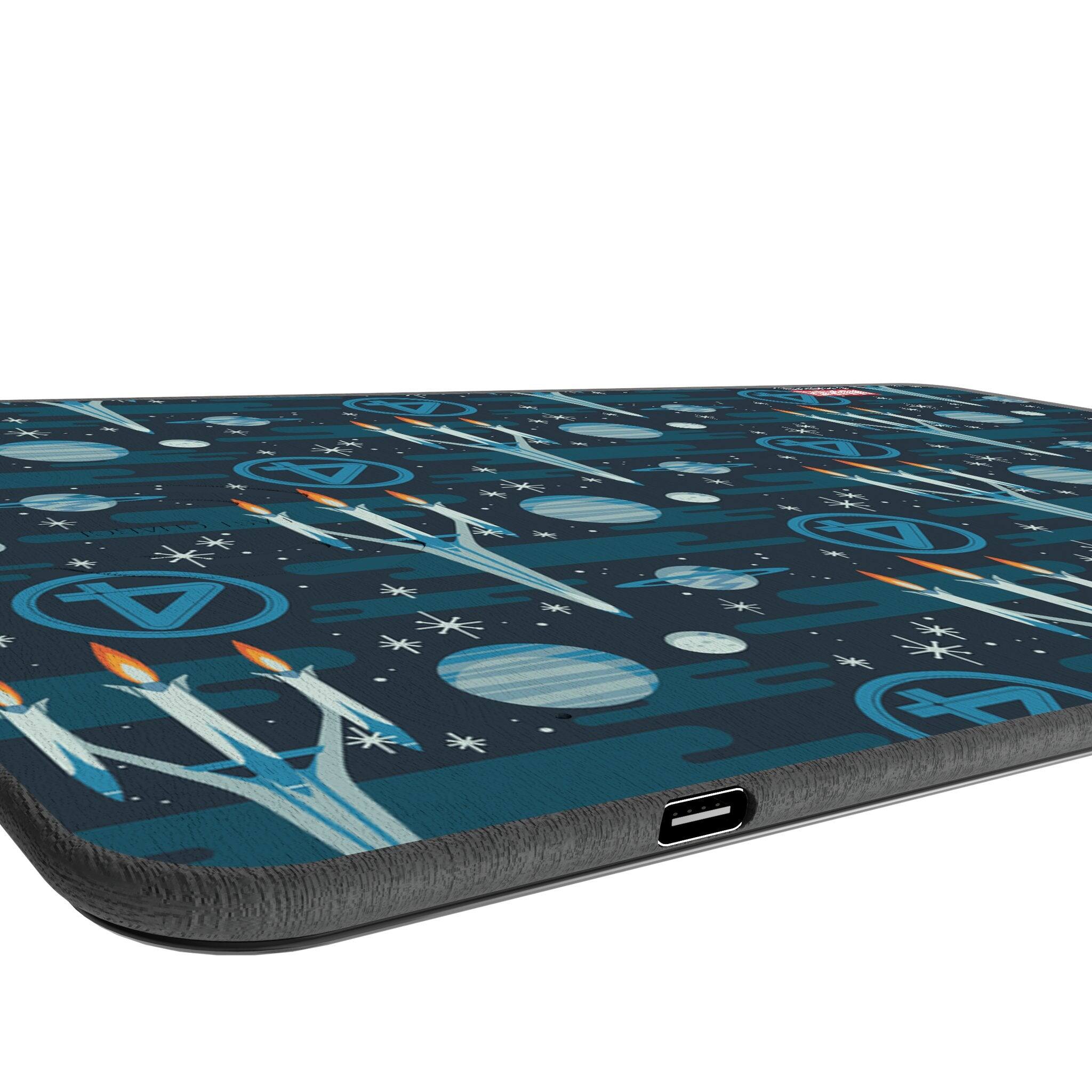 Left. Keyscaper - Marvel Pattern 15-Watt Wireless Charger and Mouse Pad - Fantastic Four.