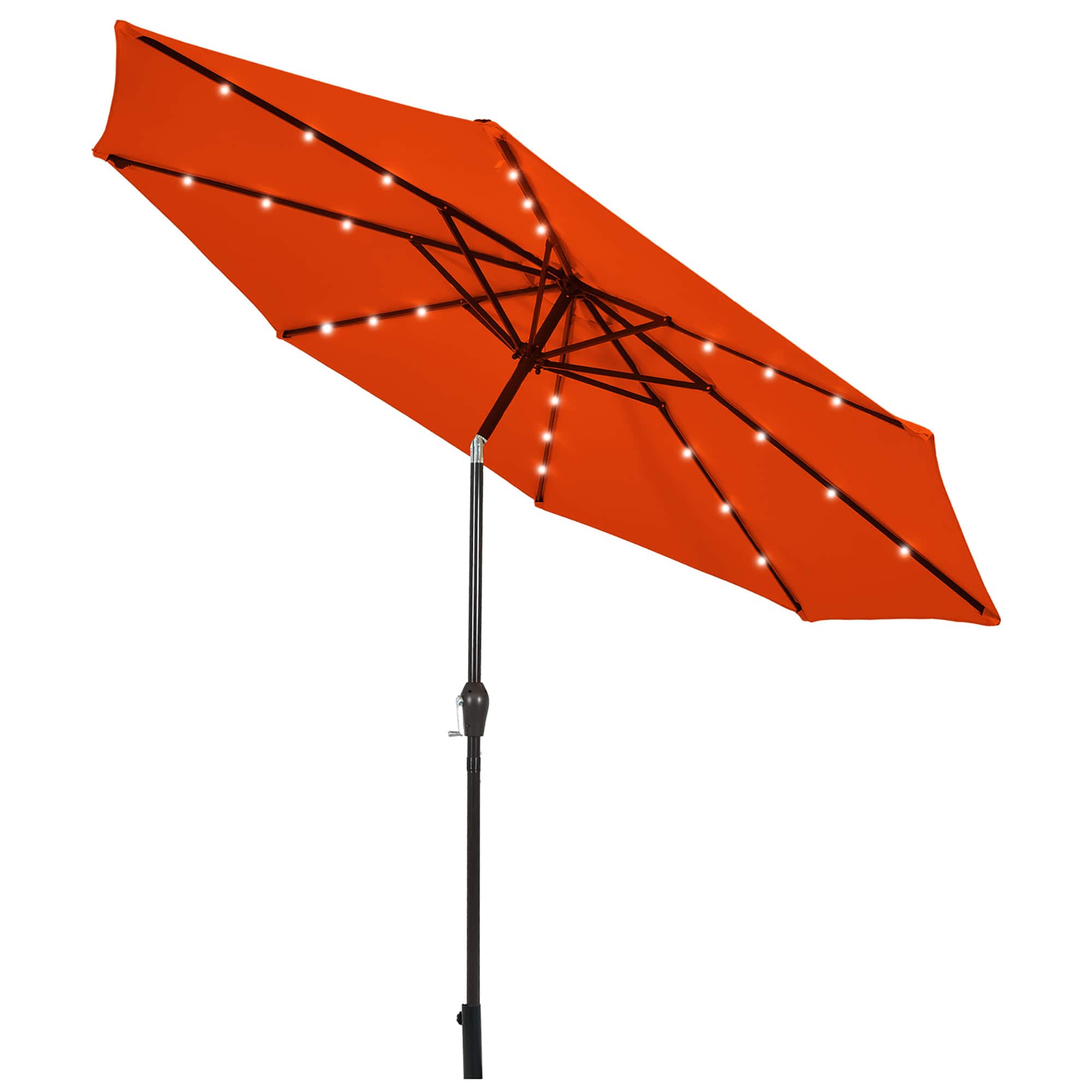 Costway - 10FT Patio Solar Umbrella LED Patio Market Steel Tilt W/Crank Outdoor New - Orange price history on PriceWatchPro