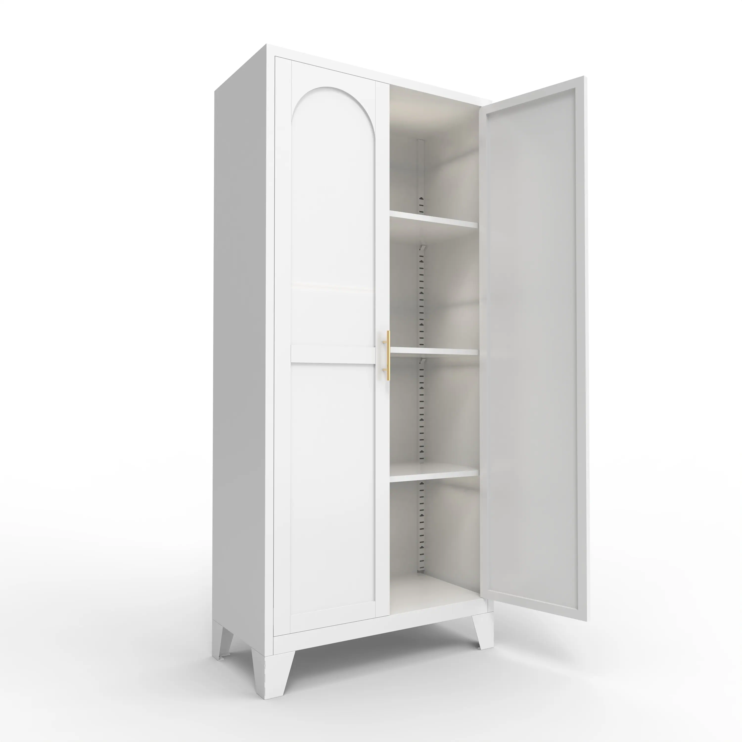 Alt View 1. Aukfa - 61" 2-Door Metal Storage Cabinet - Adjustable Shelves, for Bedroom, Living Room, Home Office - White.