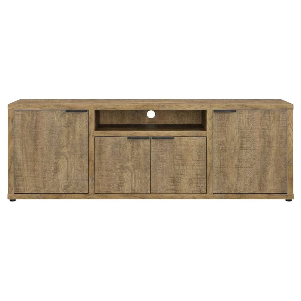 Alt View 3. FurniFact - TV stand with Engineered Wood and Walnut Veneers, Farmhouse Style - Green.