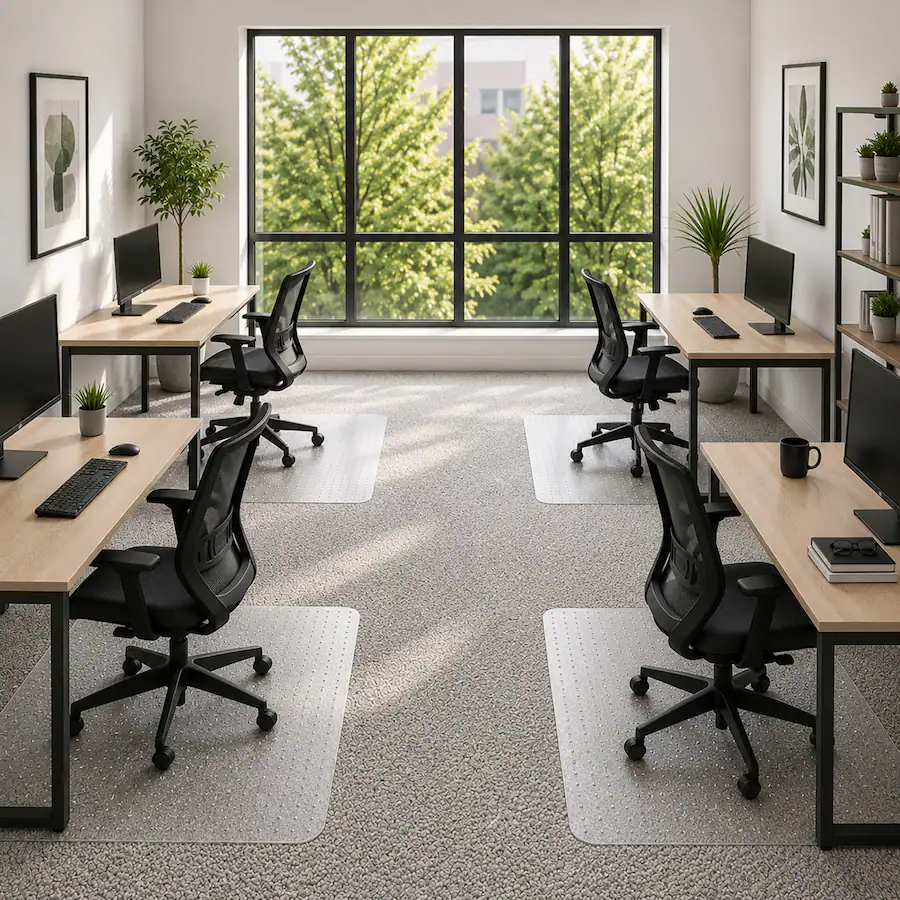 WorkOnIt Office Chair Mat for Low Pile Carpets, Computer Desk Floor Mat ...