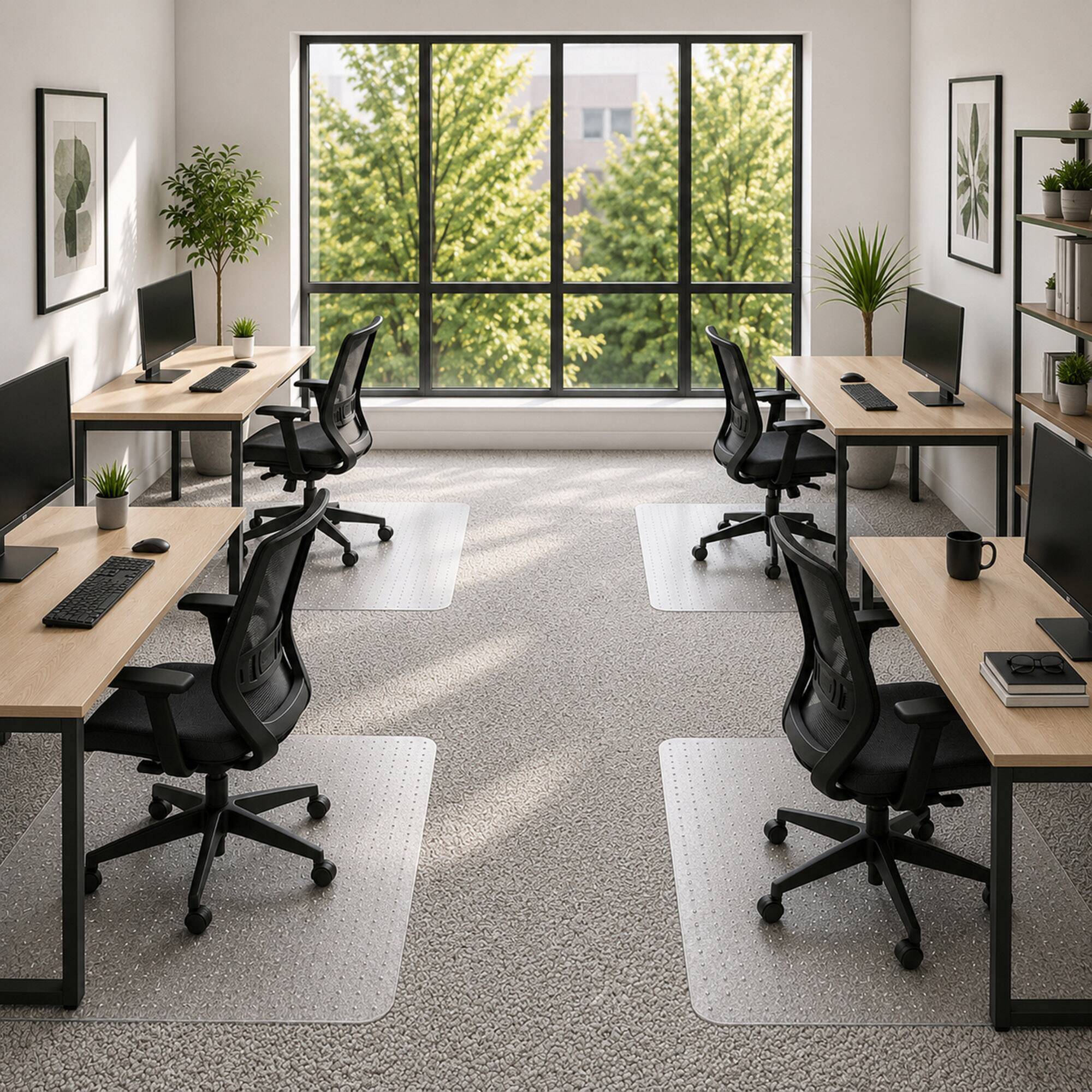 Alt View 4. WorkOnIt - Office Chair Mat for Low Pile Carpets, Computer Desk Floor Mat - Clear.