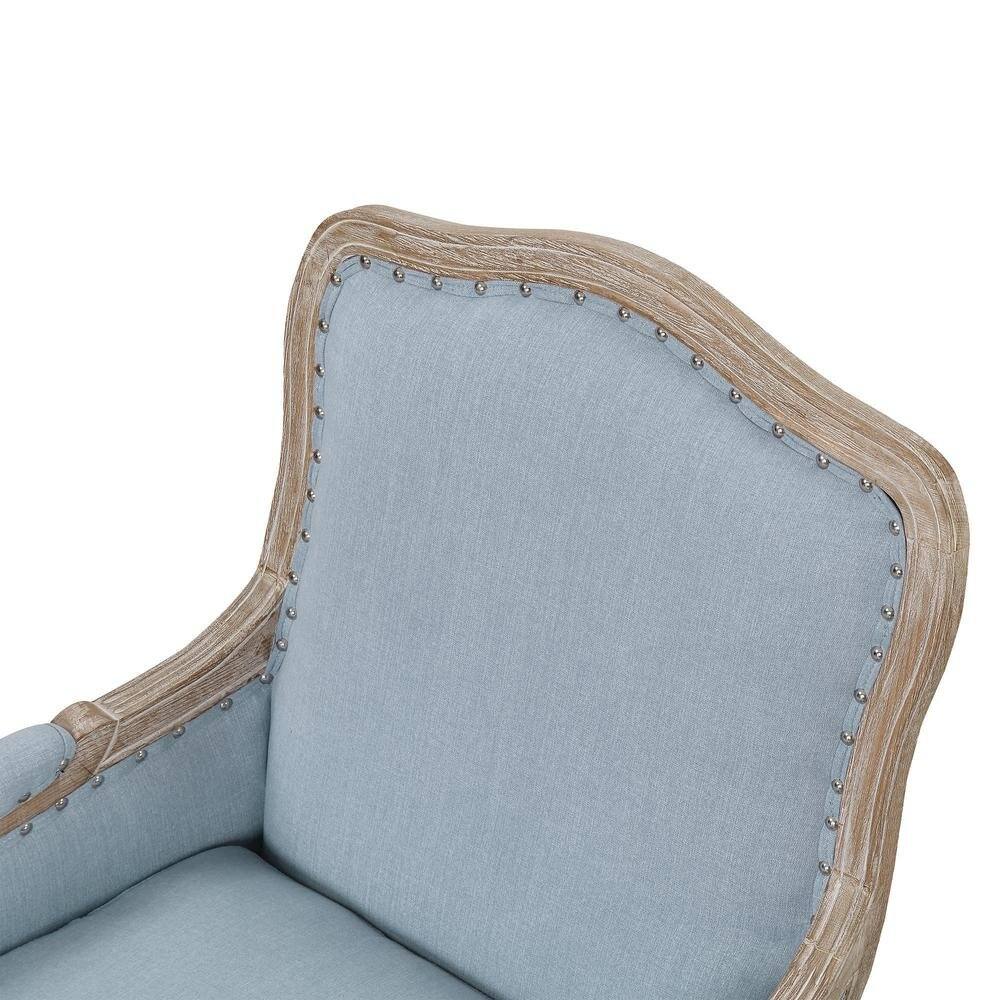 Alt View 3. FurniFact - Elegant Blue Accent Chair with Plush Cushions for Living Room Comfort - Light Blue.