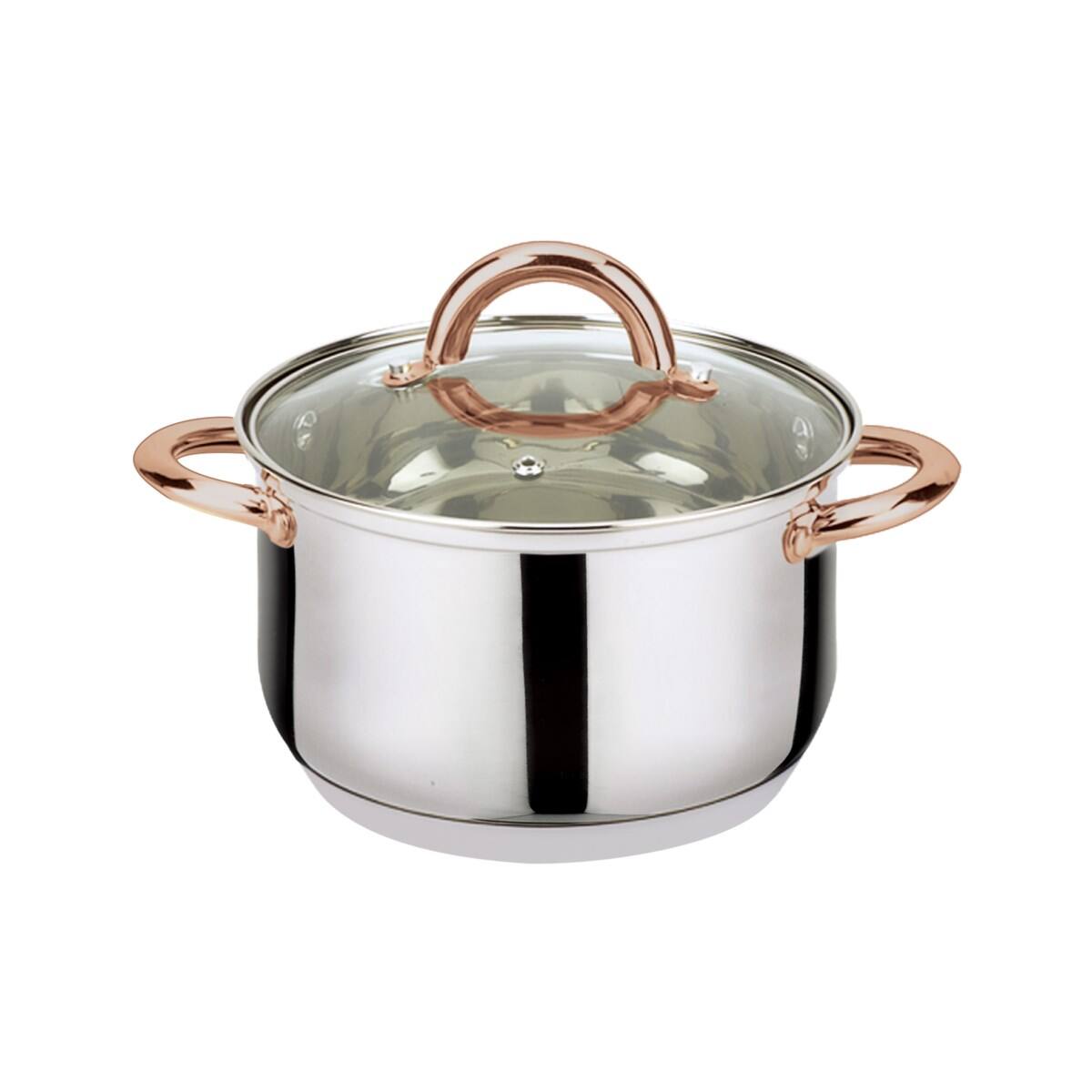Left. J&V TEXTILES - J&V TEXTILES 6-Piece Stainless Steel Casserole Set - Silver.