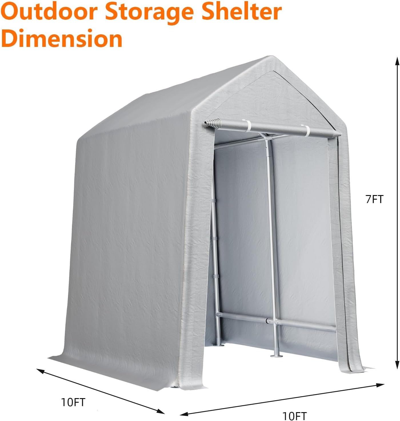 Outdoor Storage Shelter Dimension  
7FT x 10FT x 10FT