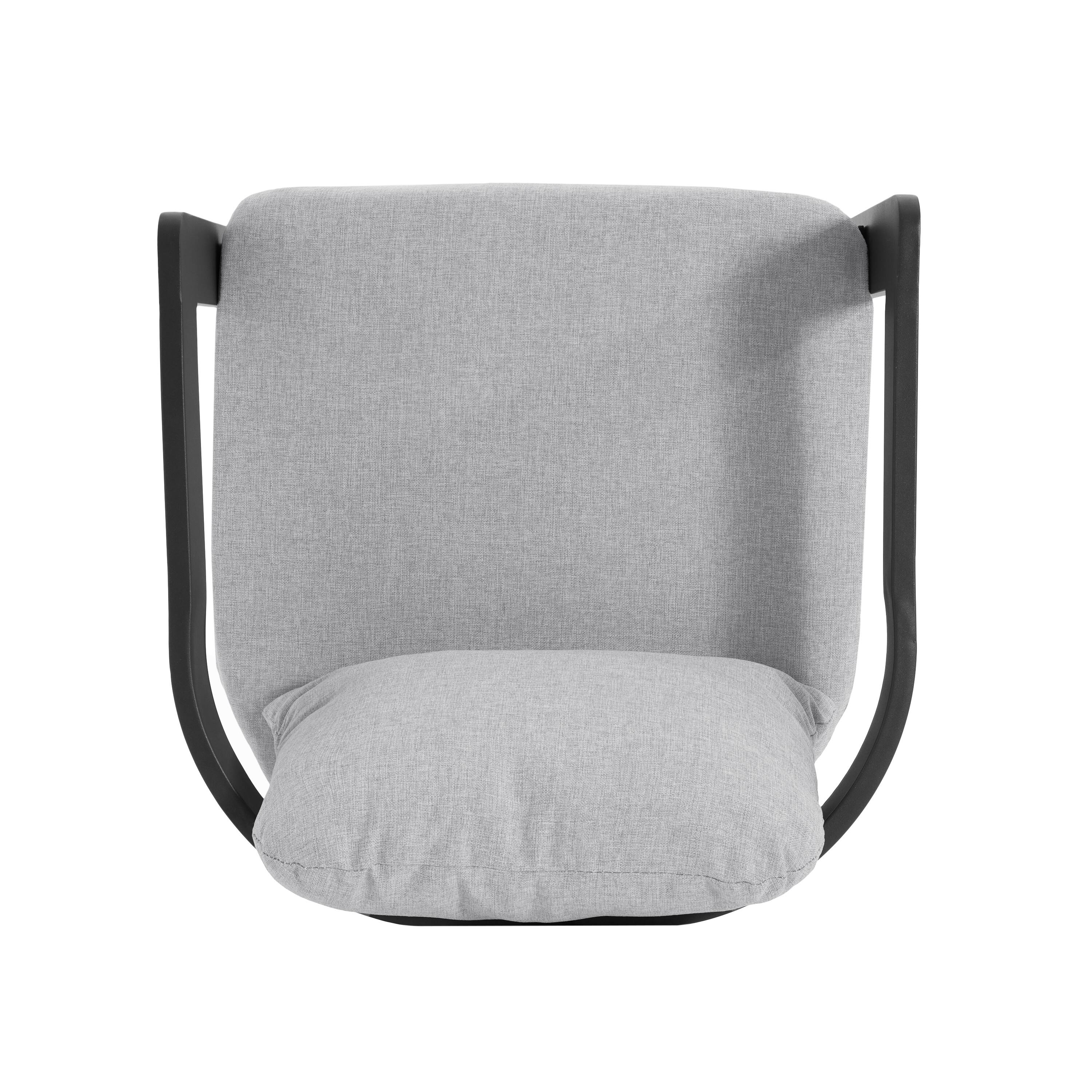 Alt View 4. Mondawe - Set of 2 Patio Outdoor Aluminum Dining chair with Cushion - Black+Grey.