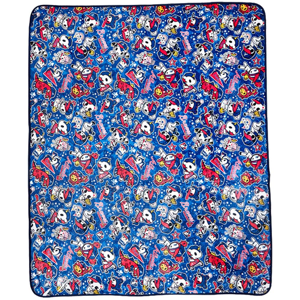 tokidoki - Atlanta Braves 60" x 50" Plush Blanket - Multicolor