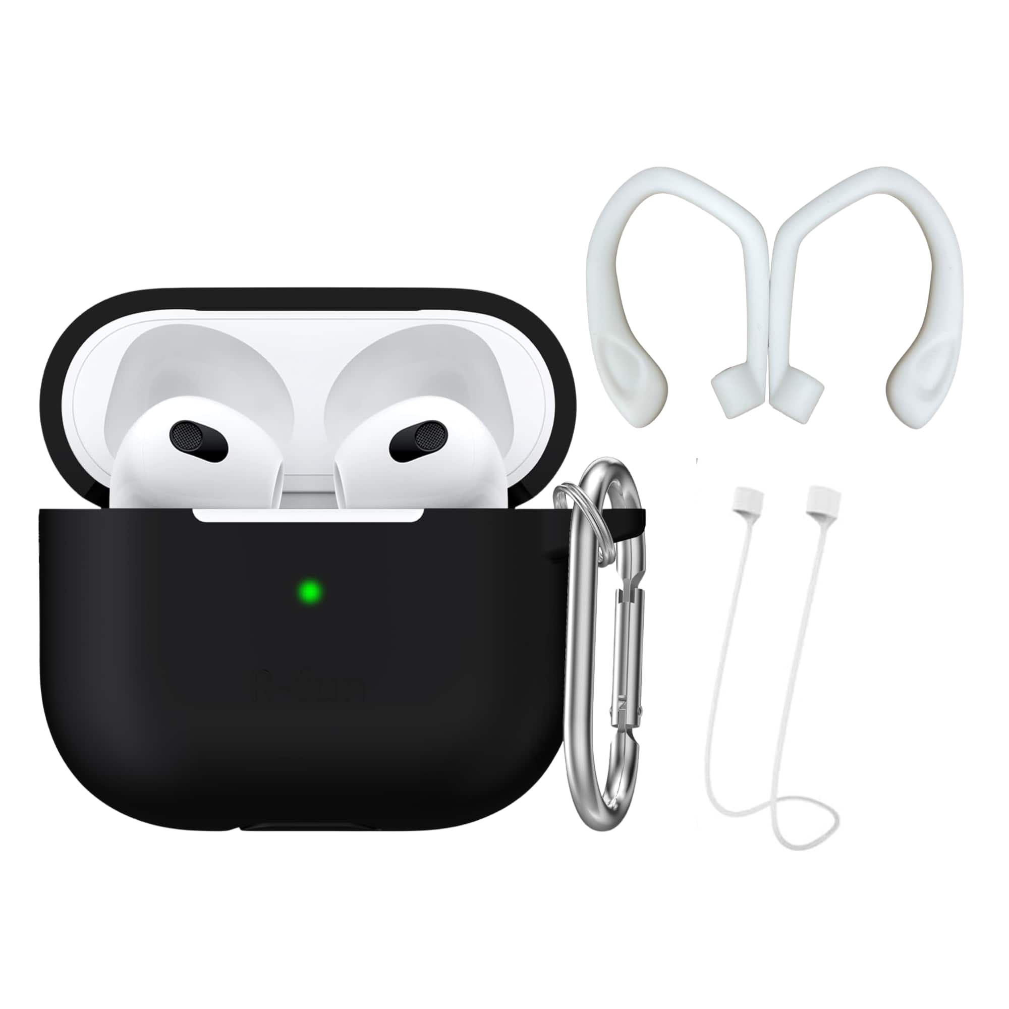 Rainforest Accessories - Silicone Case For Apple Airpods 3rd Generation With Accessories - Black