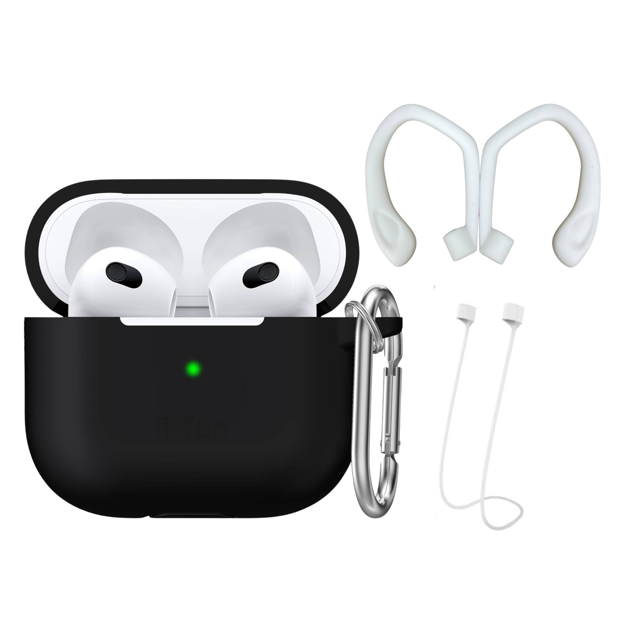 Rainforest Accessories - Silicone Case For Apple Airpods 3rd Generation With Accessories - Black