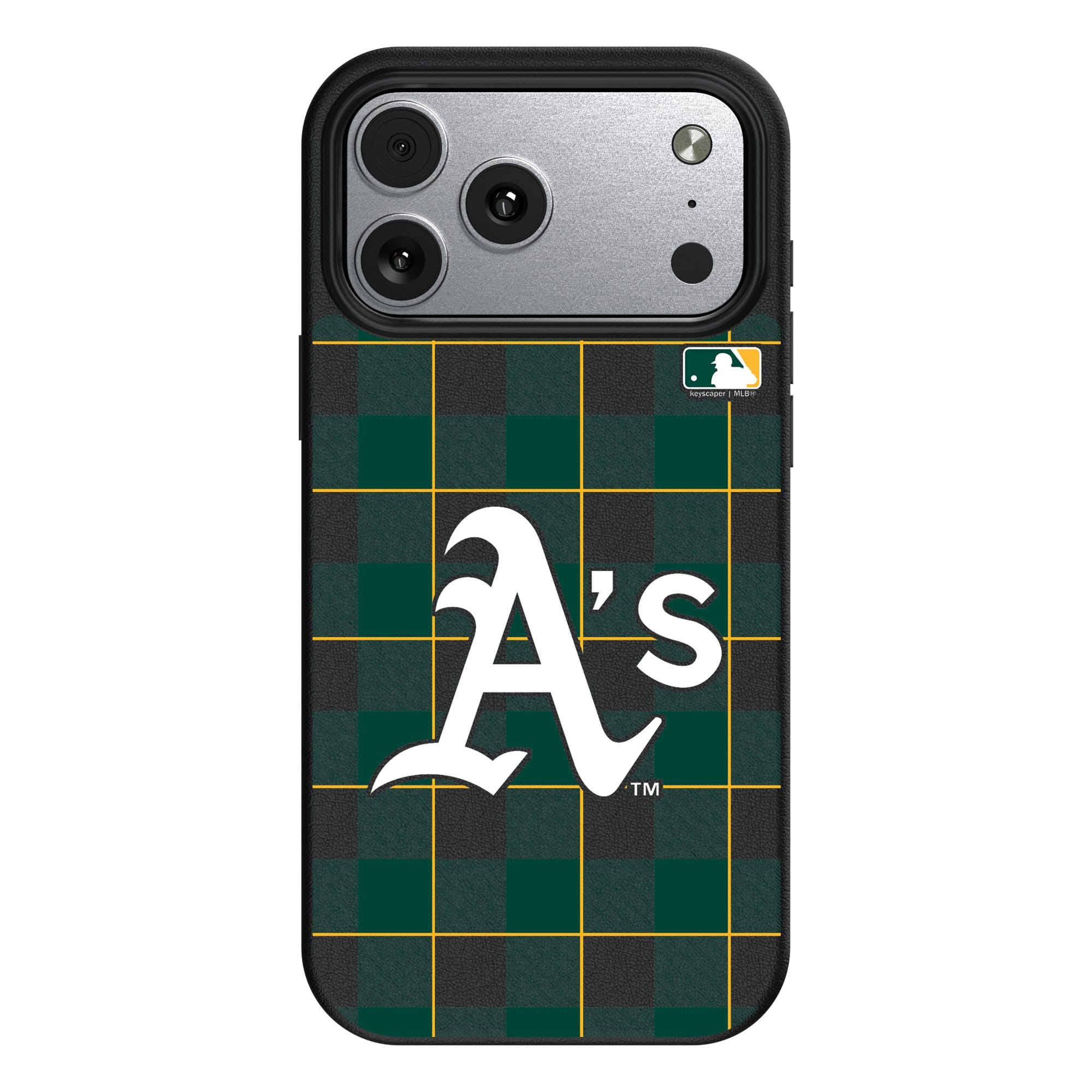 Keyscaper - MLB - Athletics Plaid Magnetic Bump iPhone Case - 17 Pro - Black price history on PriceWatchPro
