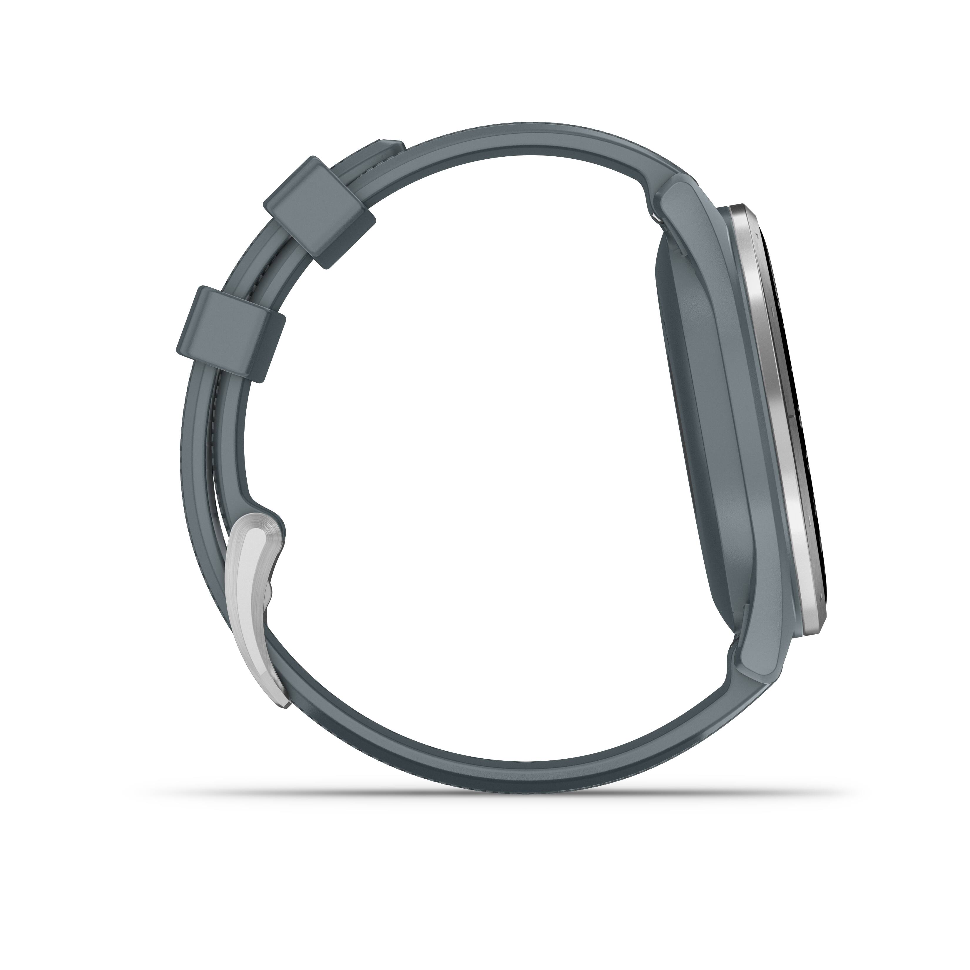 Alt View 6. Garmin - Approach S44 GPS Smartwatch 43mm Anodized Aluminum - Silver Aluminum Bezel with Twilight Silicone Band.