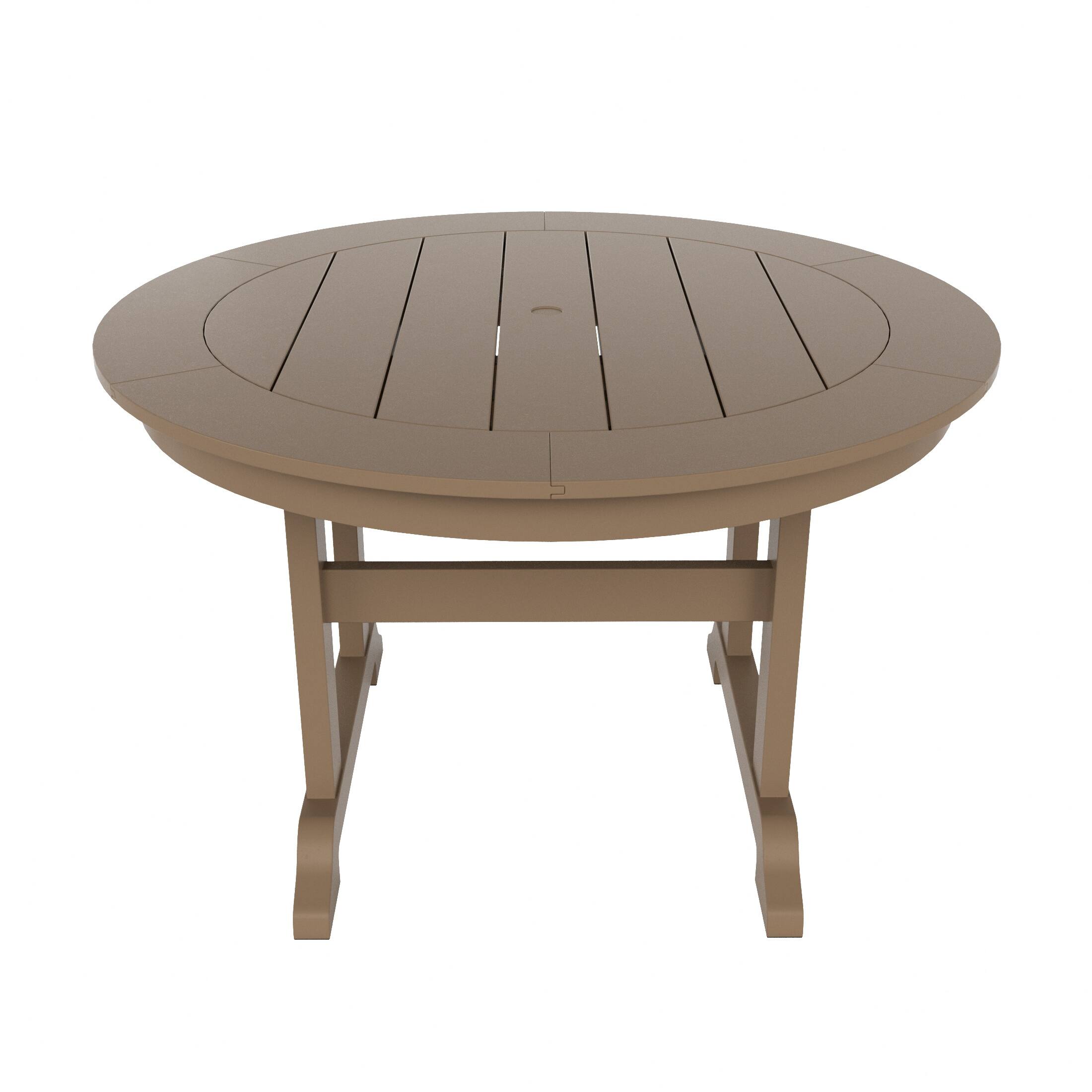 Left. WestinTrends - WestinTrends Malibu 47" Outdoor Patio Round Dining Table - Weathered Wood.