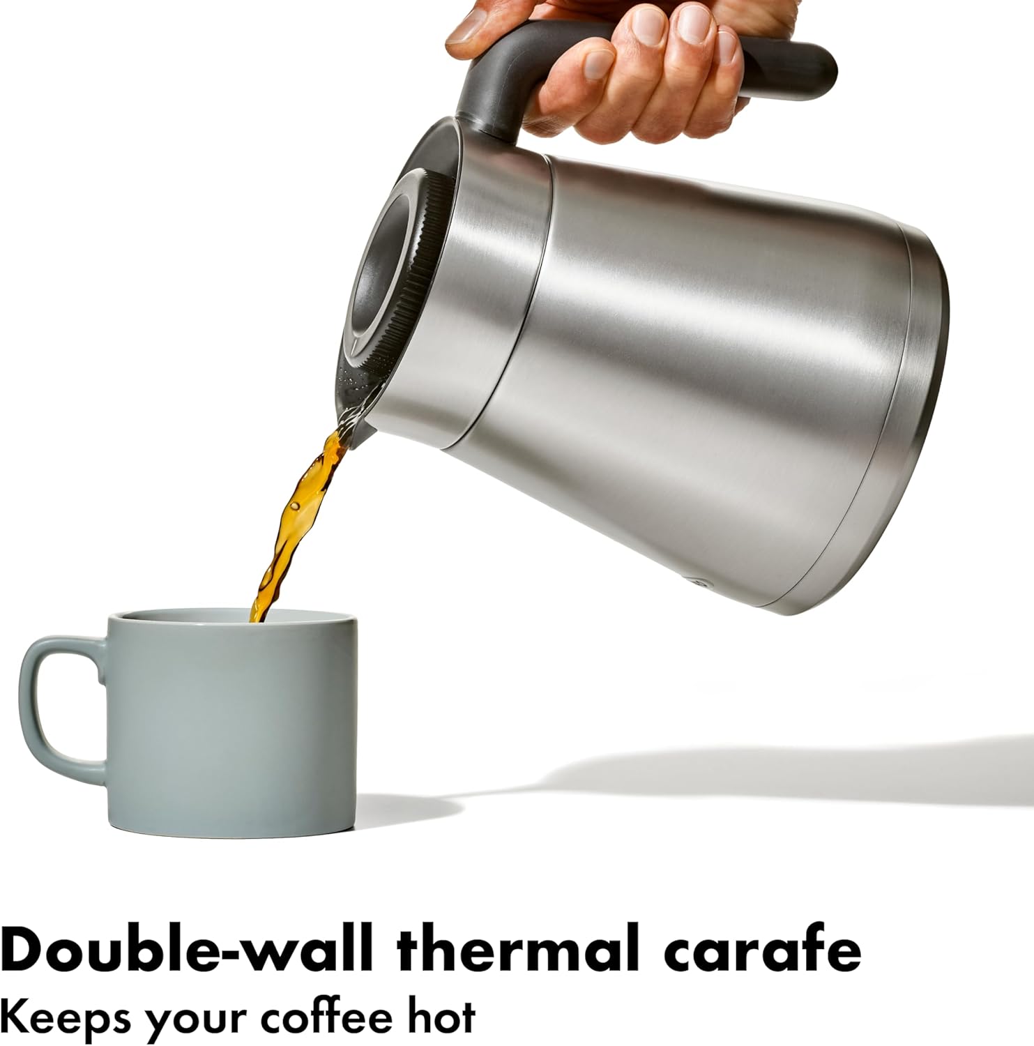 Double-wall thermal carafe  
Keeps your coffee hot