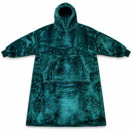 Oumilen - Large Wearable Blanket Hoodie for Adults, Oversized Flannel Hooded Sweatshirt Blanket with Big Pocket 47.2in - Green