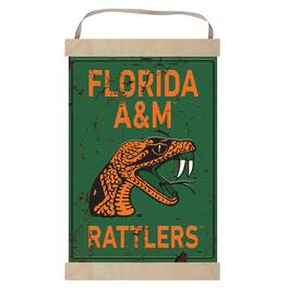 Jardine - Florida A&M Rattlers Faux Rust Banner Sign - Orange