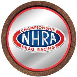 The Fan-Brand - NHRA Championship Drag Racing 20.25'' Barrel Top Framed Mirror Sign - Multicolor