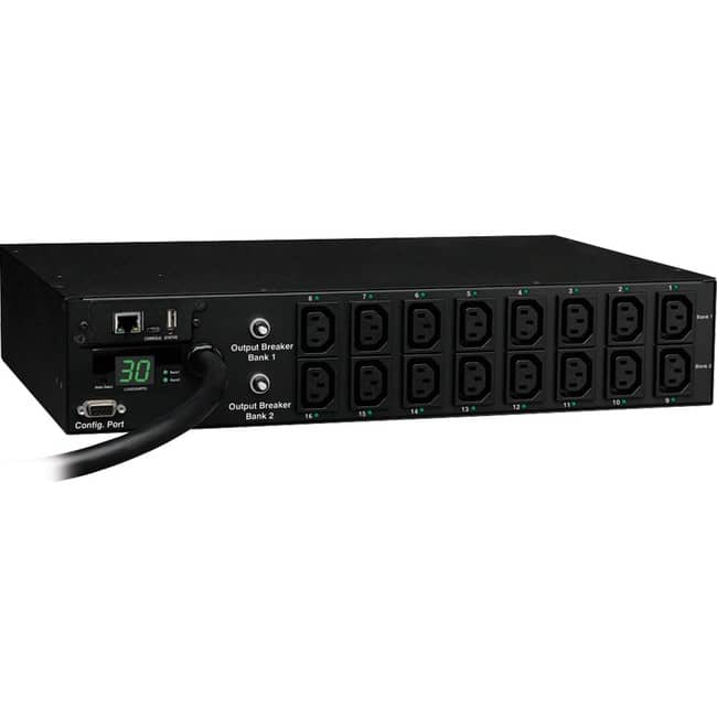 Tripp Lite - by Eaton PDU 5.5kW Single-Phase Switched PDU - LX Interface 208/230V Outlets (16 C13) L6-30P Input 12 ft - Unknown